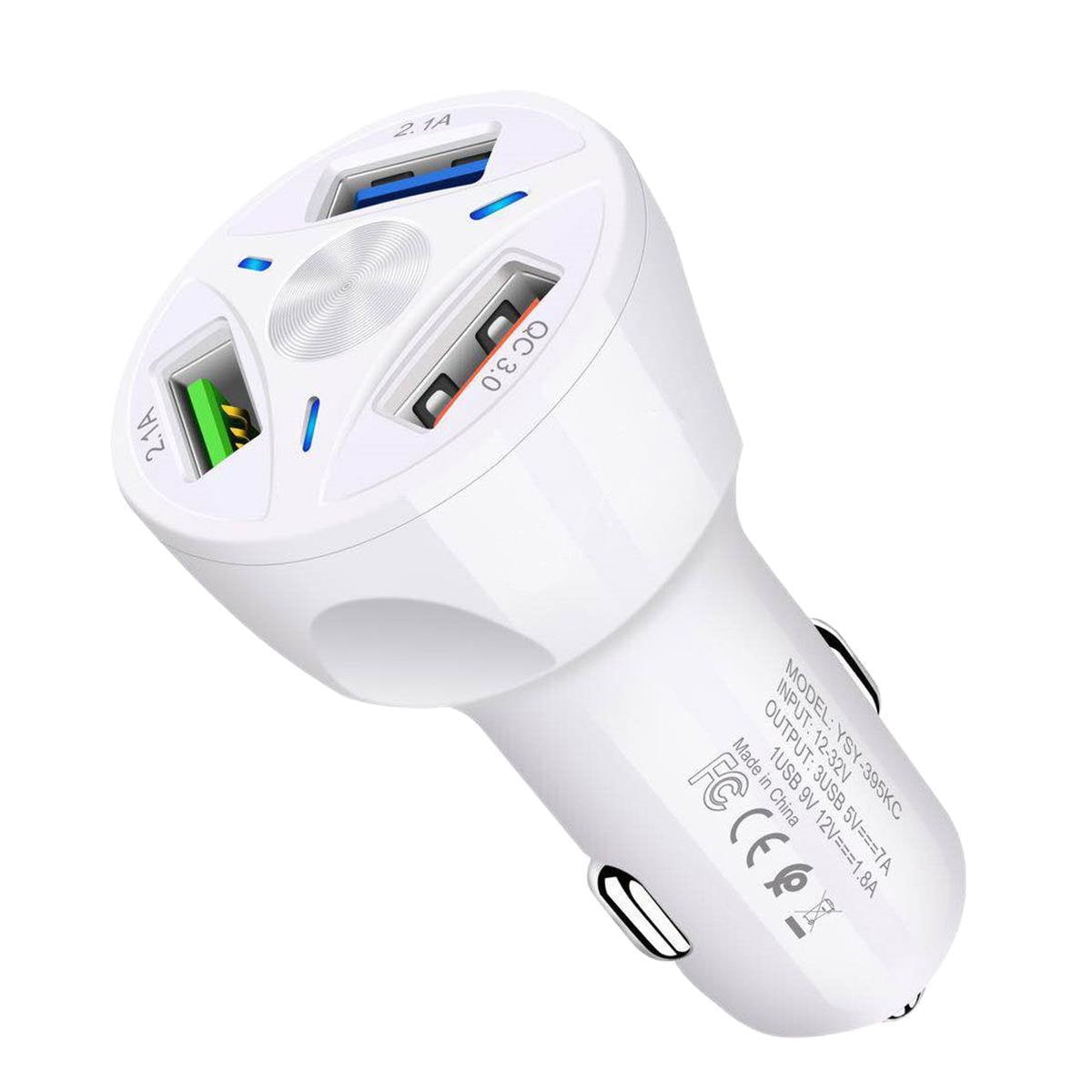 USB Car Charger Fast Charging with 4 Ports and Quick Charge 3.0 Technology Usbc