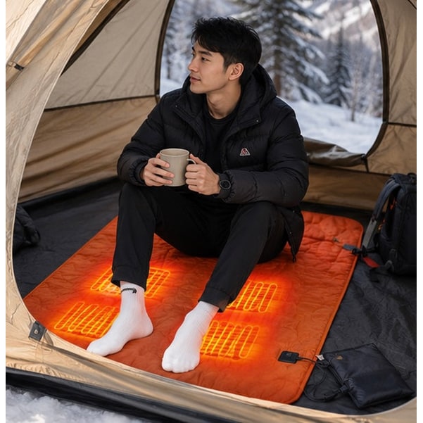 USB Powered Heated Camping Sleeping Pad with Adjustable Temperature and Multiple Heating Zones