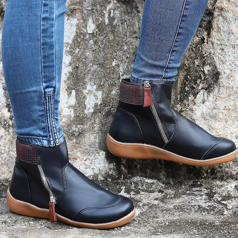 Kayla | Women's Winter Ankle Boots Side Zipper Comfort Sole