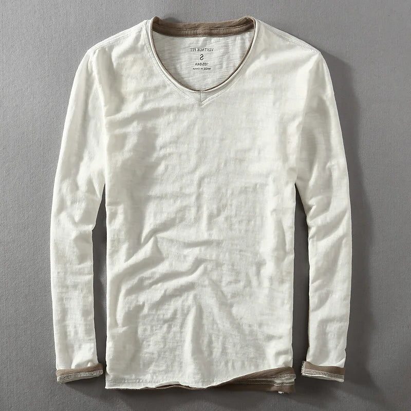 V-Neck Long Sleeve T-Shirt for Men
