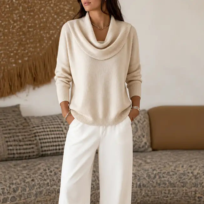 Women's Draped Cowl Neck Jumper