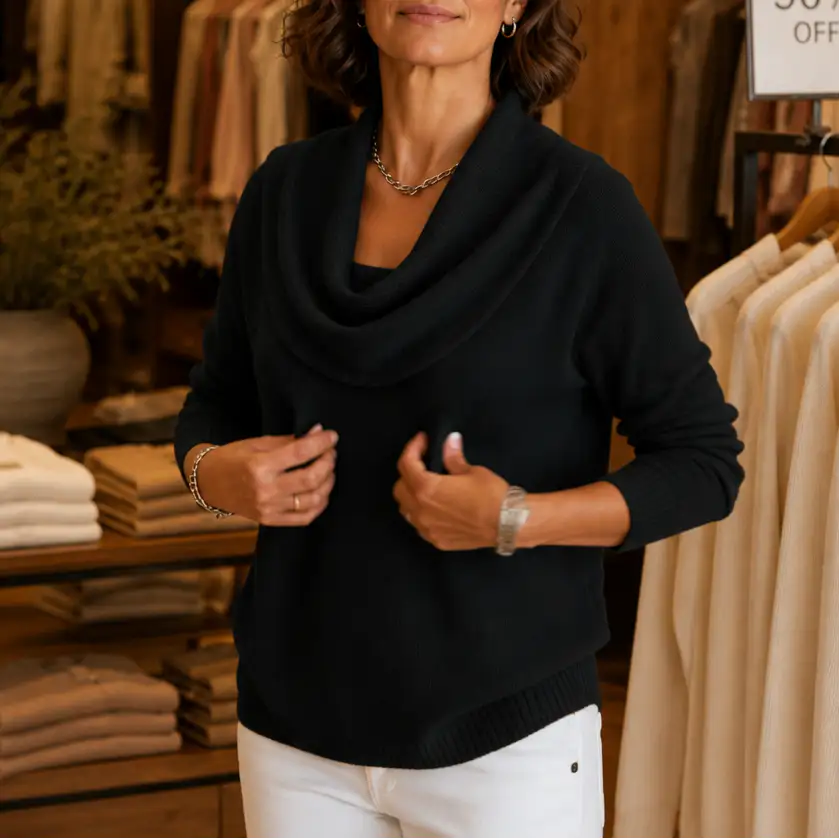 Women's Draped Cowl Neck Jumper