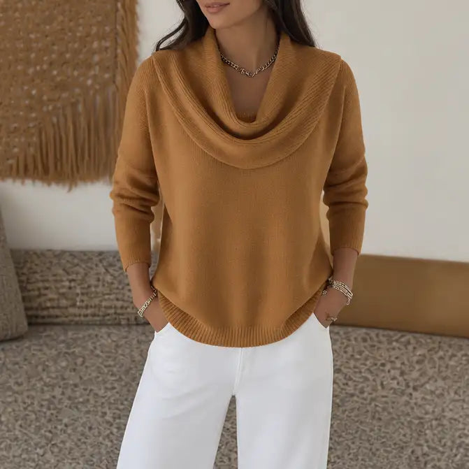 Women's Draped Cowl Neck Jumper