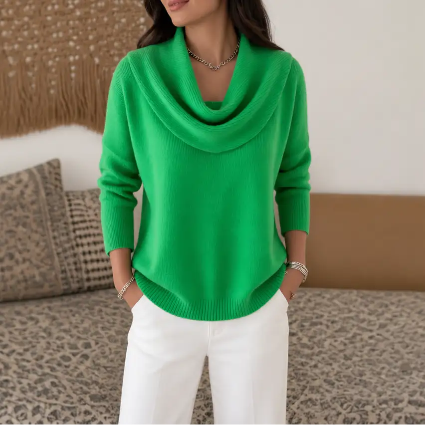 Women's Draped Cowl Neck Jumper