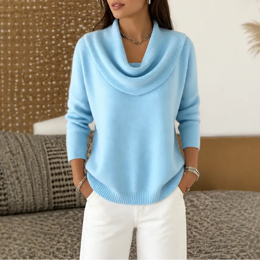 Women's Draped Cowl Neck Jumper
