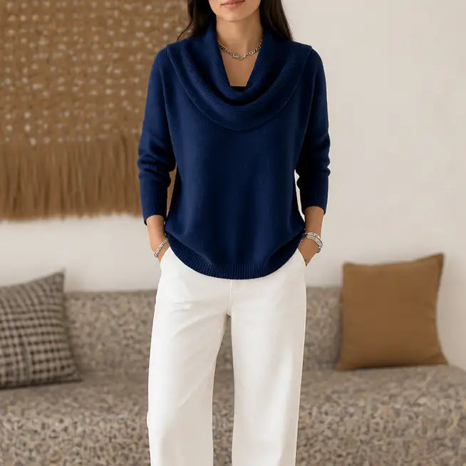 Women's Draped Cowl Neck Jumper