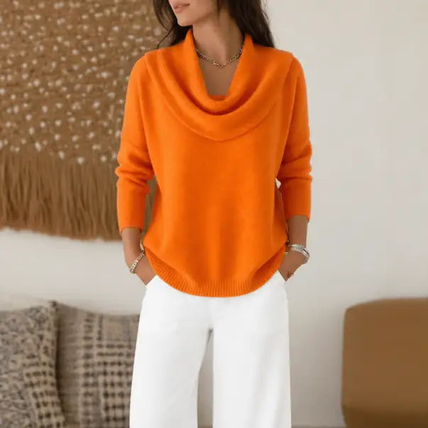 Women's Draped Cowl Neck Jumper