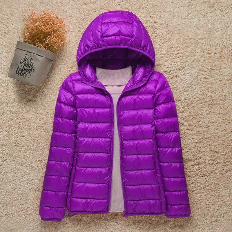 Women's Lightweight Packable Down Jacket with Hood