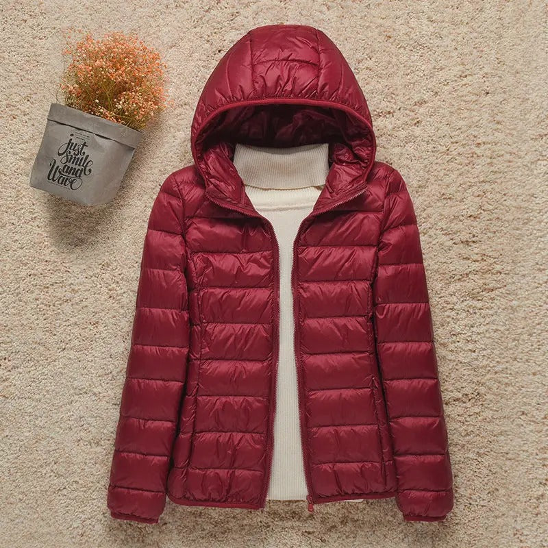 Women's Lightweight Packable Down Jacket with Hood