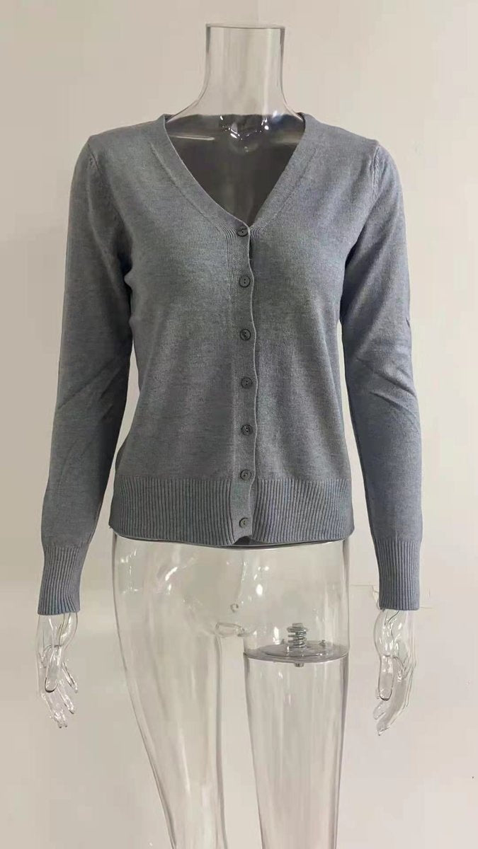 Madison | Women's Lightweight Cardigan Sweater V Neck Button Up Long Sleeve
