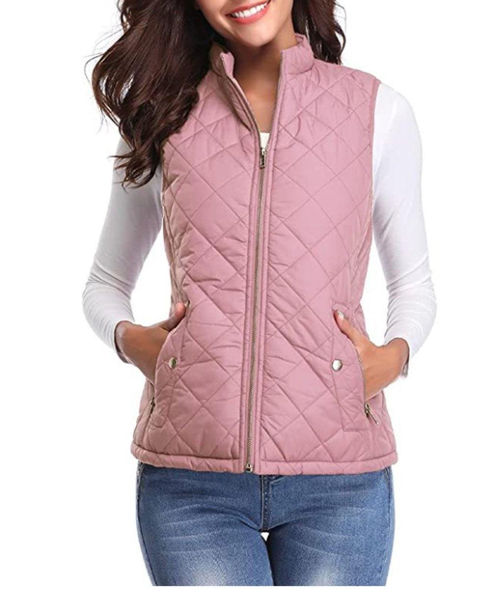 Juliana | Women's Lightweight Puffer Vest Stand Collar Zip Up