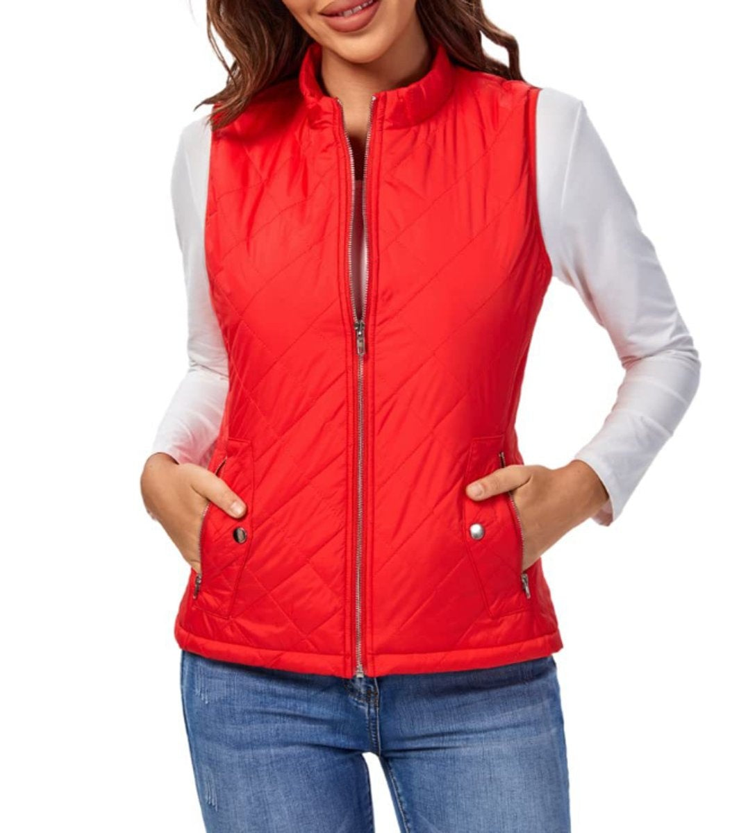 Juliana | Women's Lightweight Puffer Vest Stand Collar Zip Up