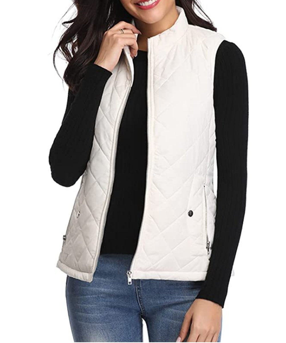 Juliana | Women's Lightweight Puffer Vest Stand Collar Zip Up