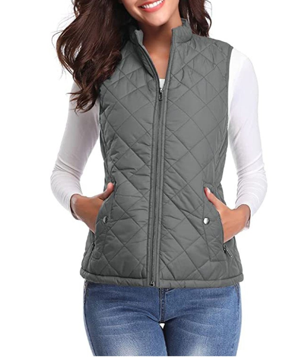 Juliana | Women's Lightweight Puffer Vest Stand Collar Zip Up