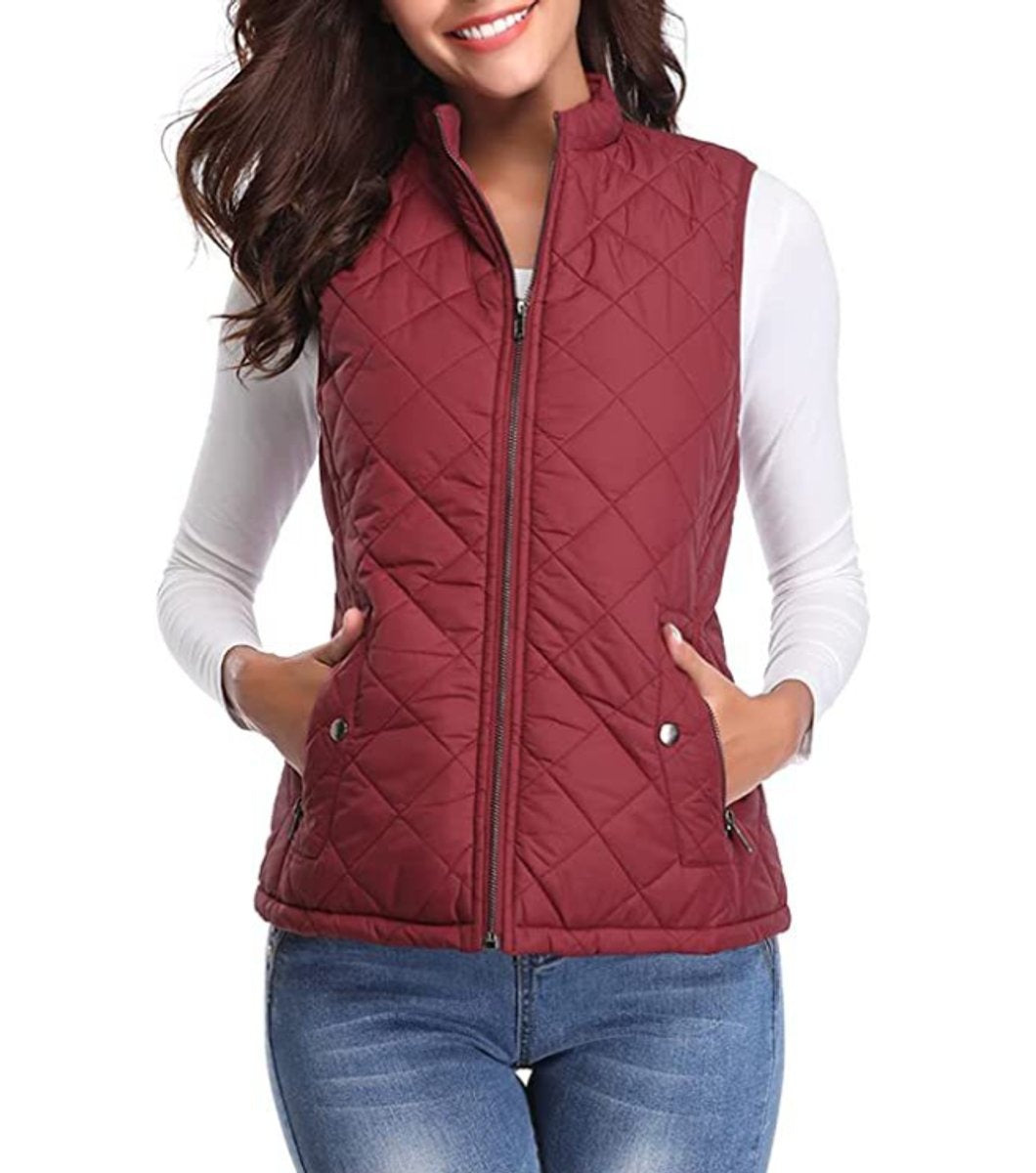 Juliana | Women's Lightweight Puffer Vest Stand Collar Zip Up