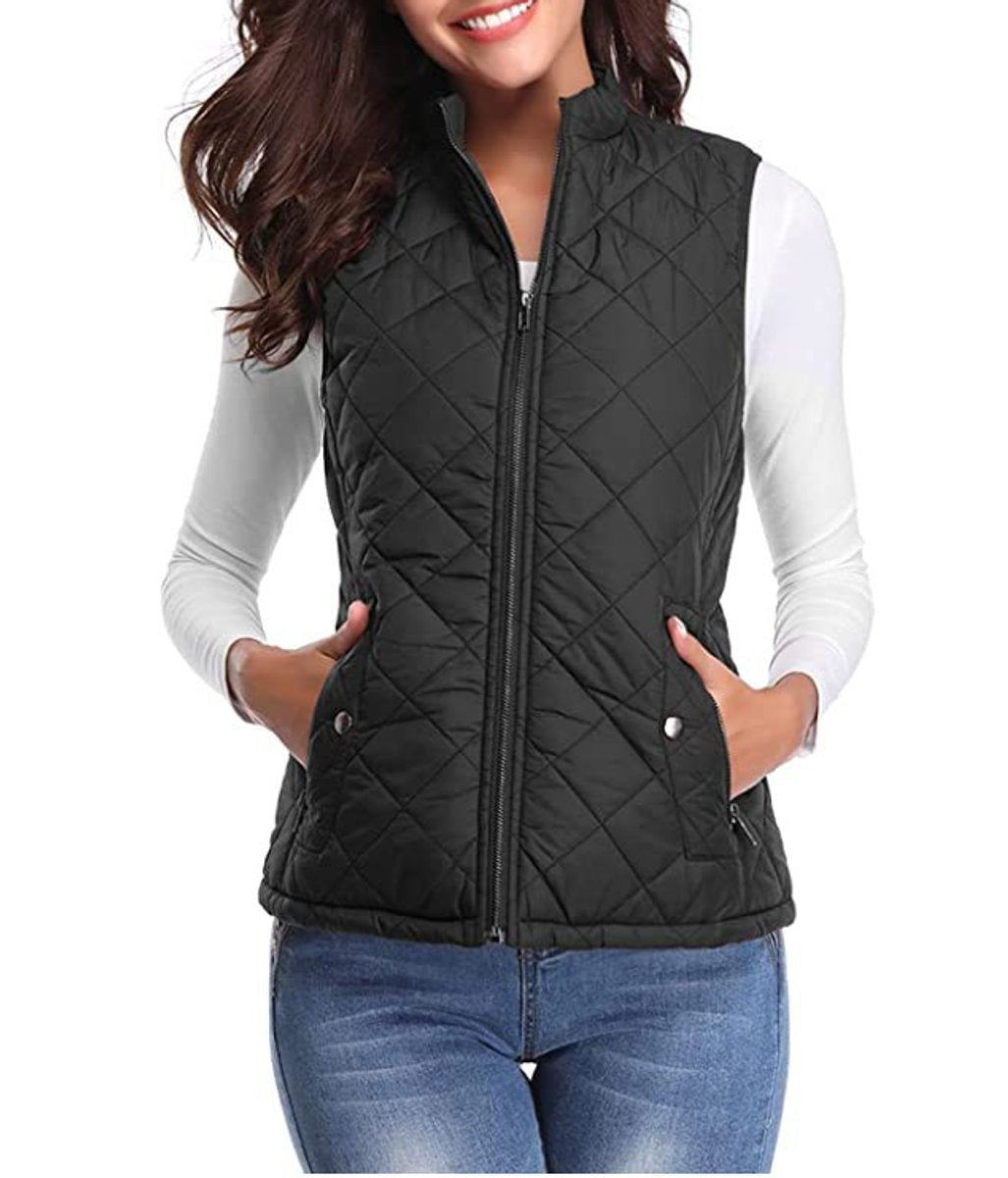 Juliana | Women's Lightweight Puffer Vest Stand Collar Zip Up