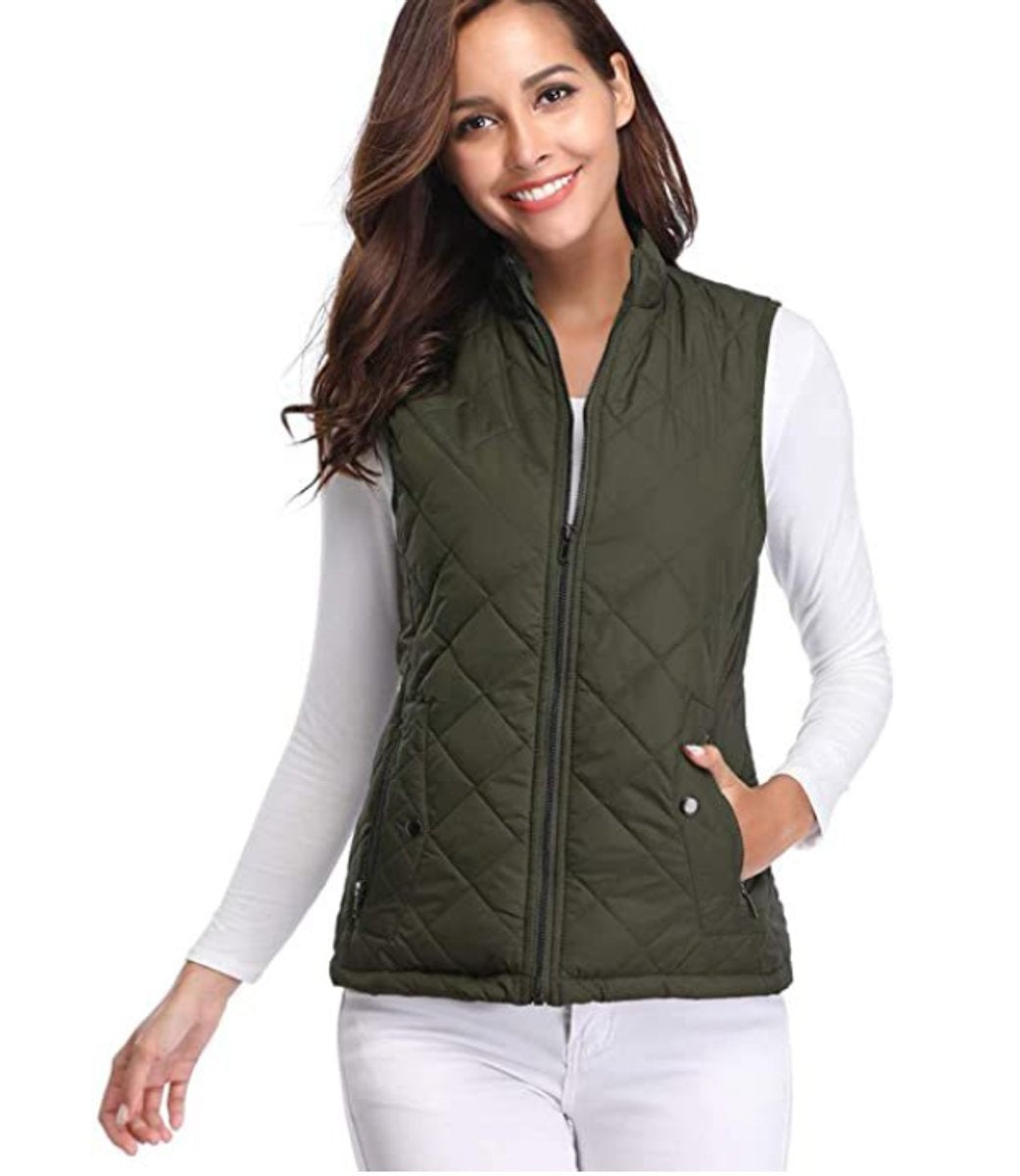 Juliana | Women's Lightweight Puffer Vest Stand Collar Zip Up