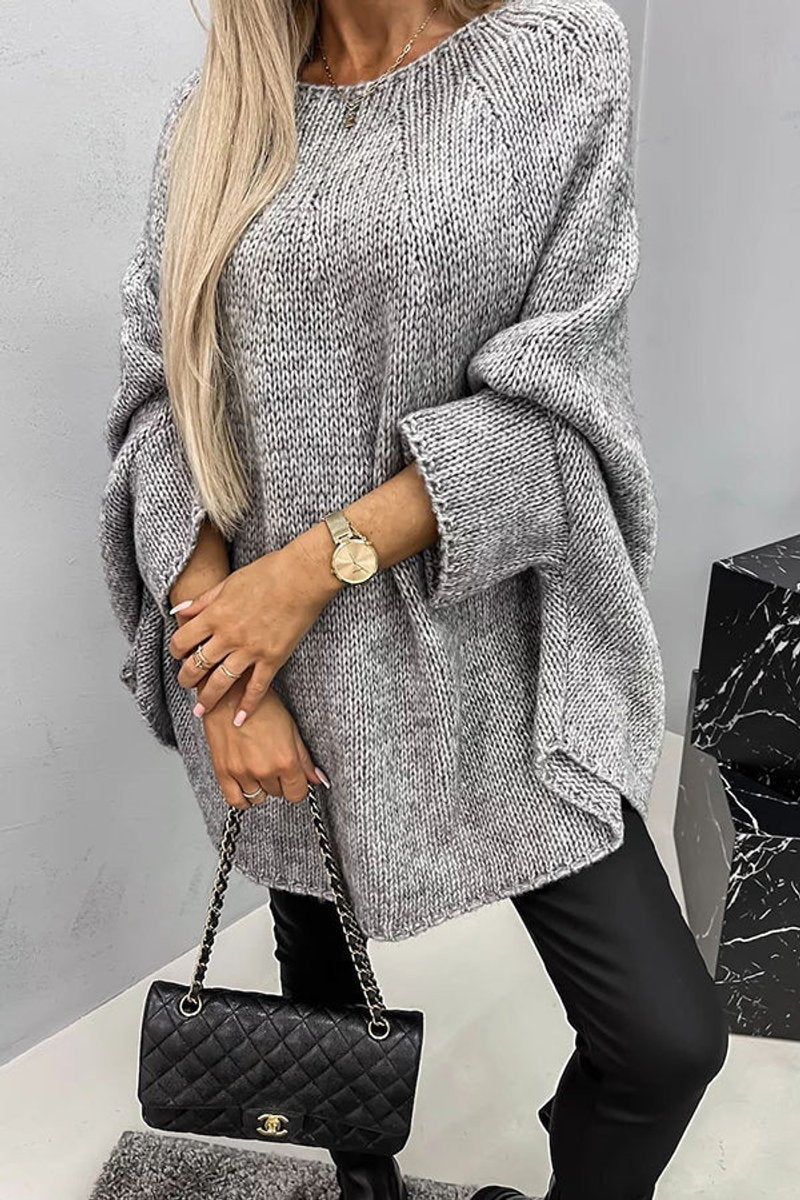 Avery | Women's Oversized Batwing Sweater Crew Neck Knit