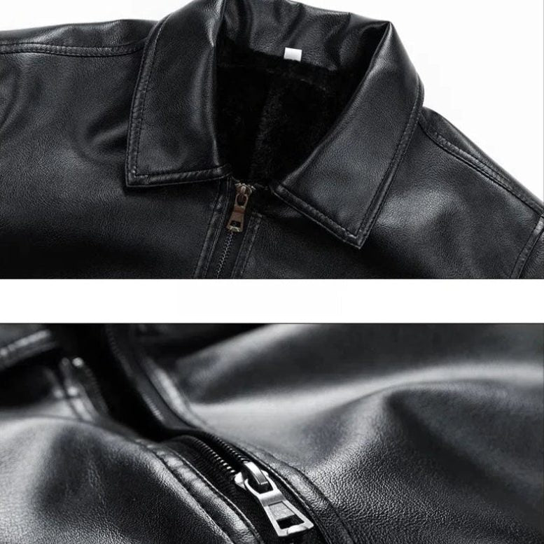 Vegan Leather Bomber Jacket for Men
