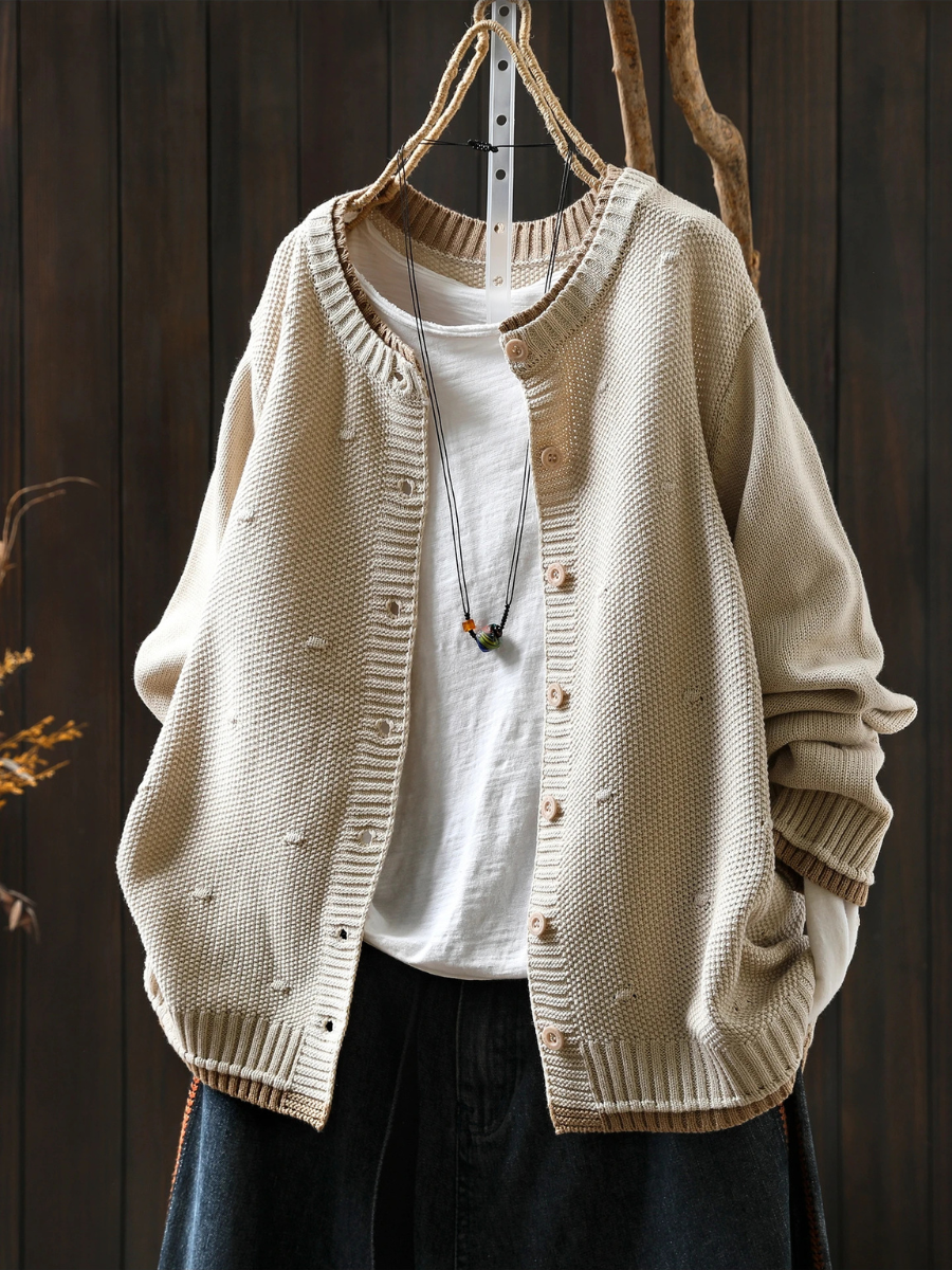 Winnie | Oversized Knit Wine Red Cardigan