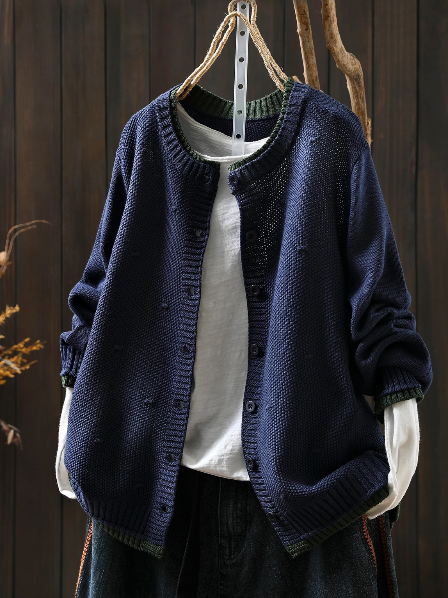Winnie | Oversized Knit Wine Red Cardigan