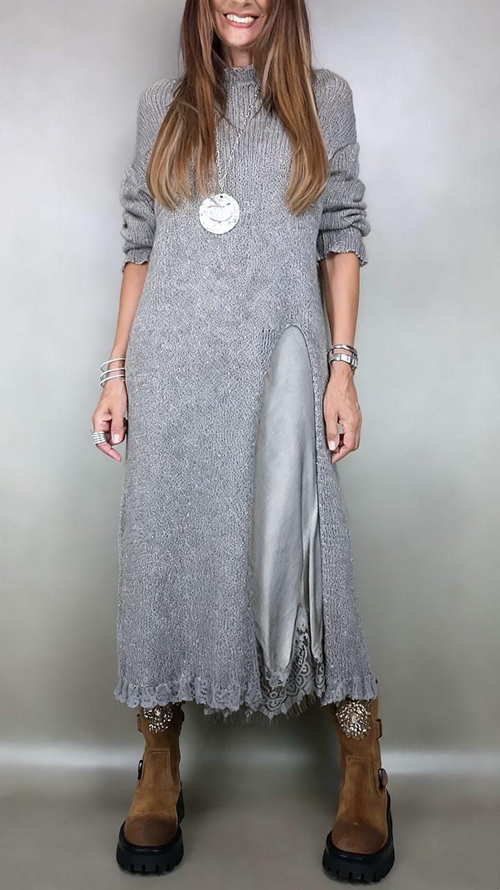 Winifred | Knit Long Sleeve Midi Sweater Dress