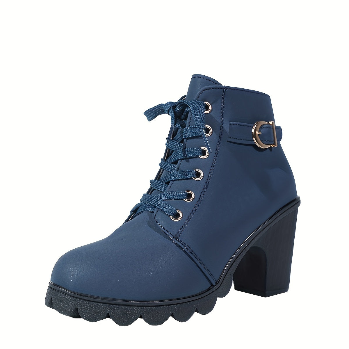 Undine | Lace-Up Block Heel Ankle Boots