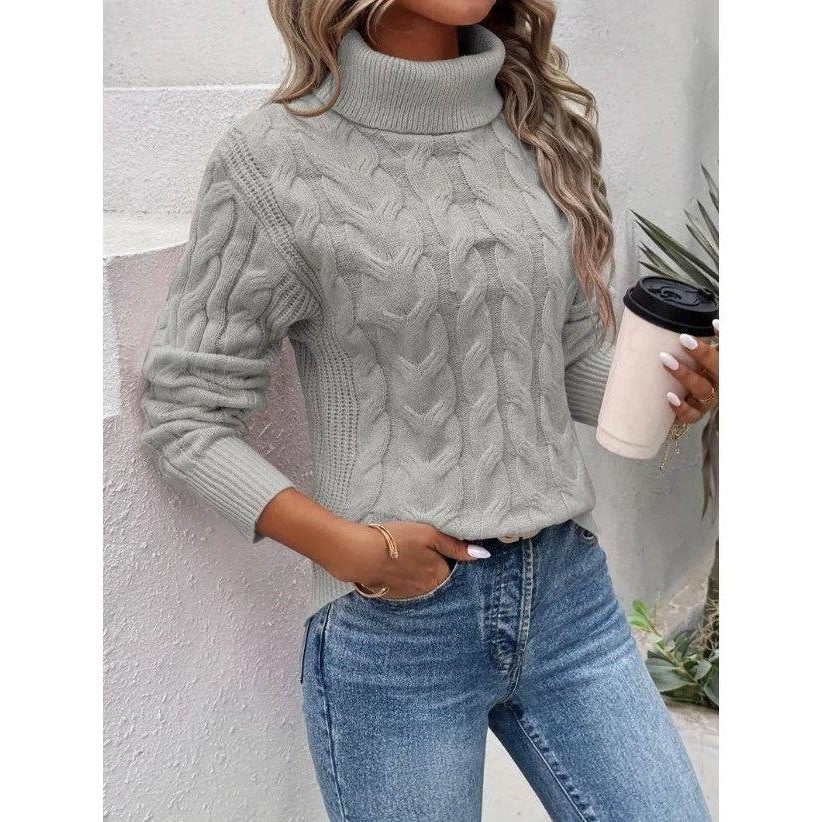 Veradis | Women's Cable Knit Turtleneck Sweater