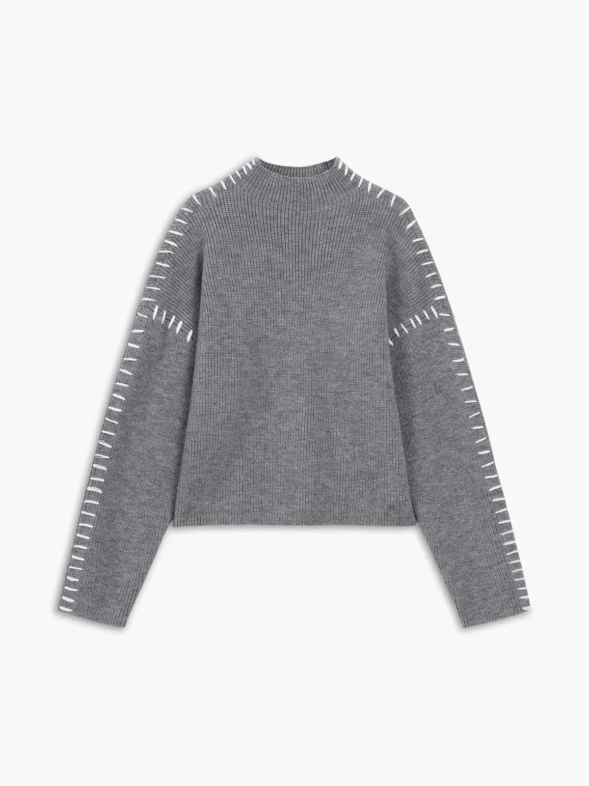 Eileen | Oversized Mock Neck Black Sweater