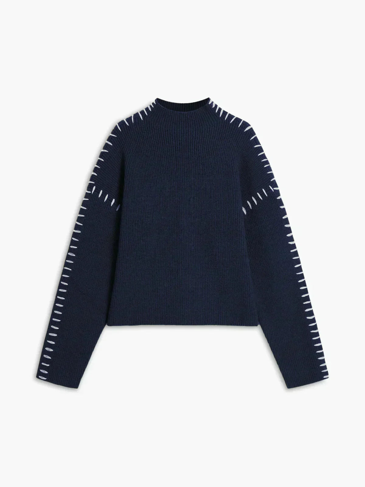 Eileen | Oversized Mock Neck Black Sweater