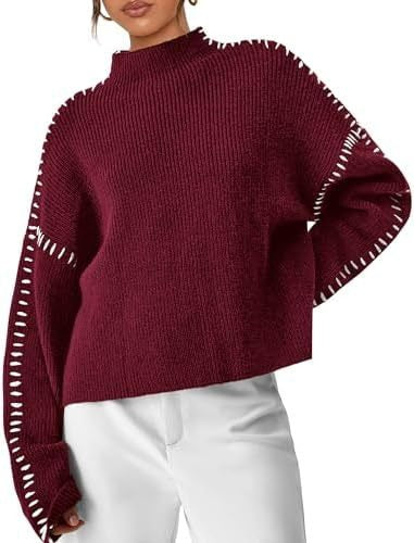 Eileen | Oversized Mock Neck Black Sweater