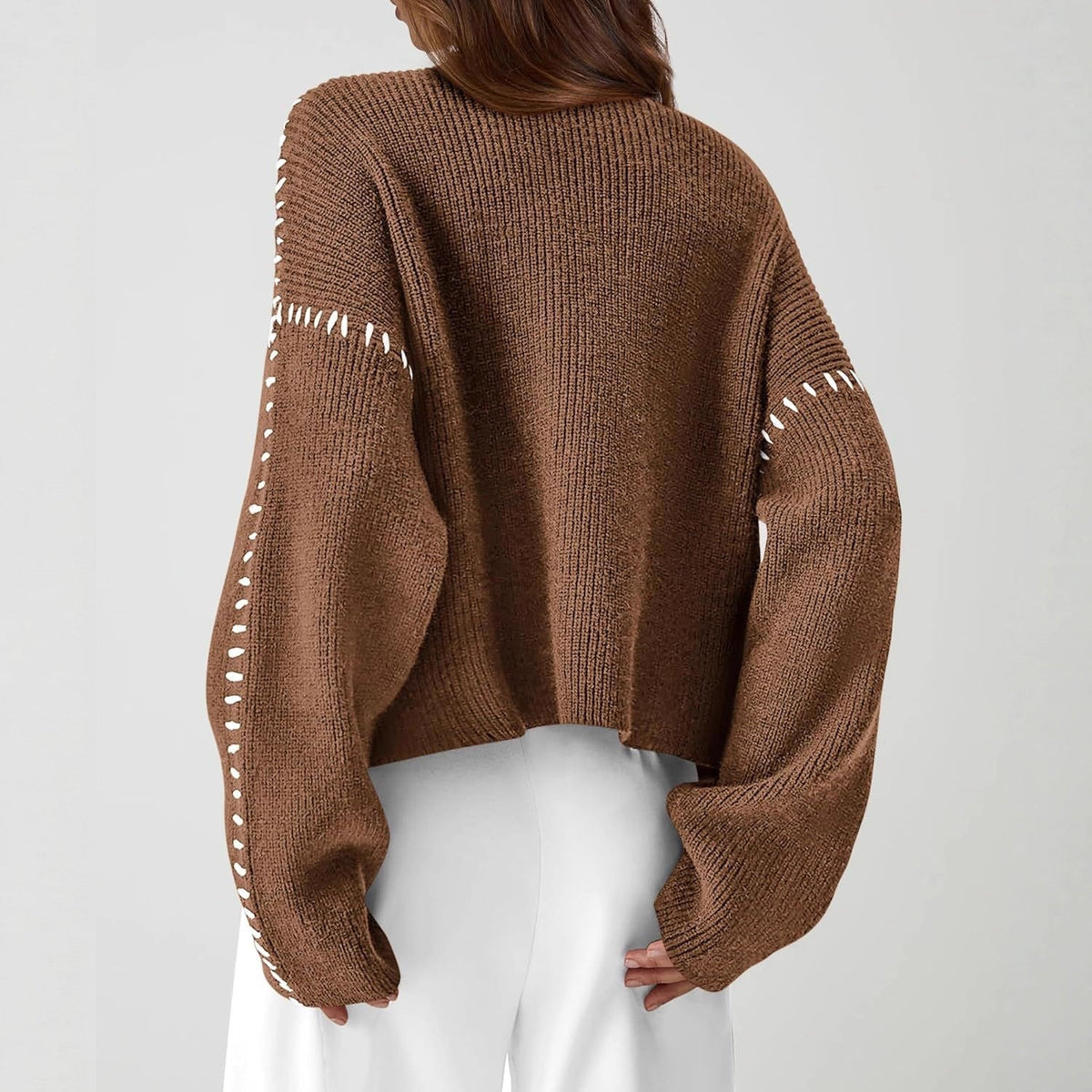 Eileen | Oversized Mock Neck Black Sweater