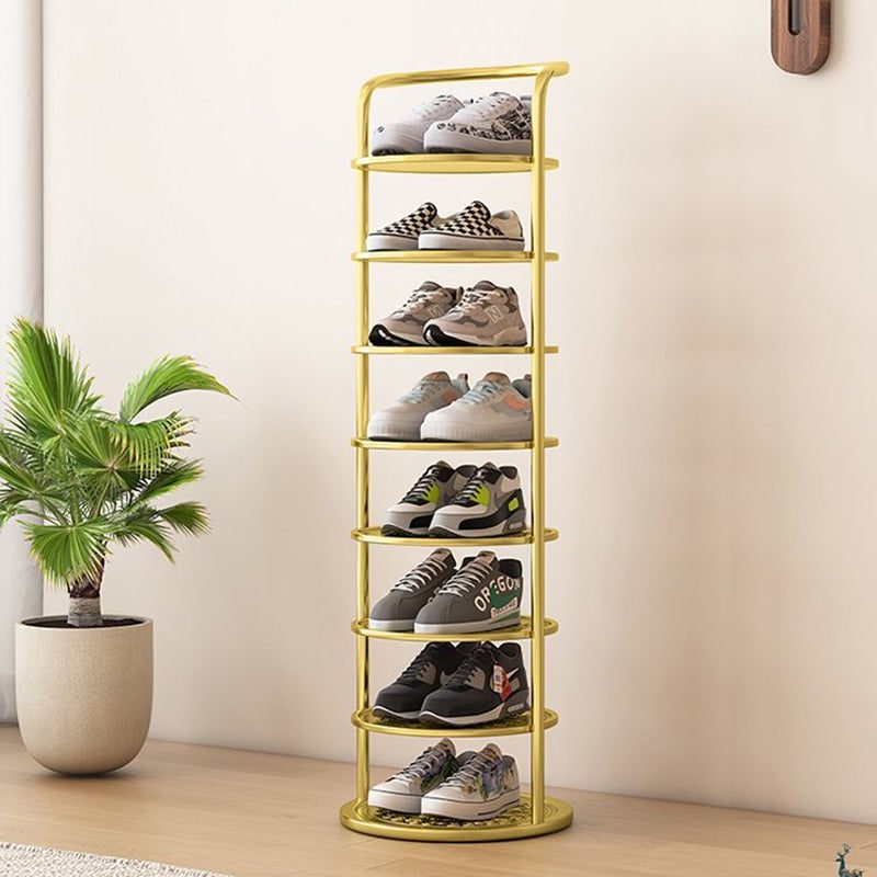 Vertical Shoe Rack Organizer with Metal Frame Freestanding Tower Storage