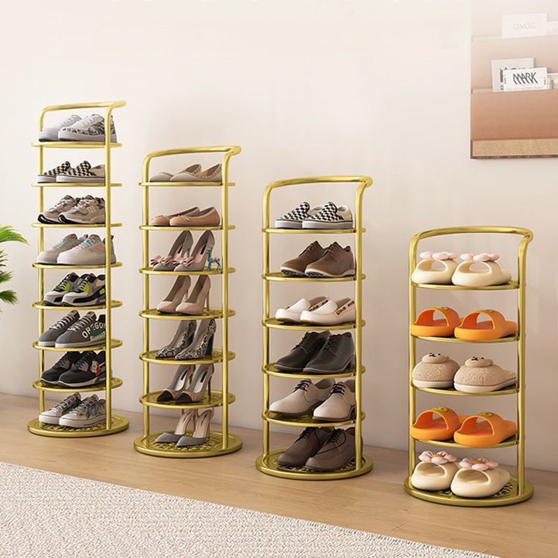 Vertical Shoe Rack Organizer with Metal Frame Freestanding Tower Storage