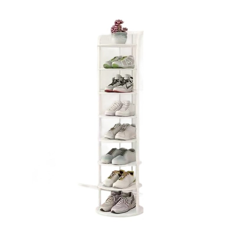 Vertical Shoe Rack Organizer with Metal Frame Freestanding Tower Storage