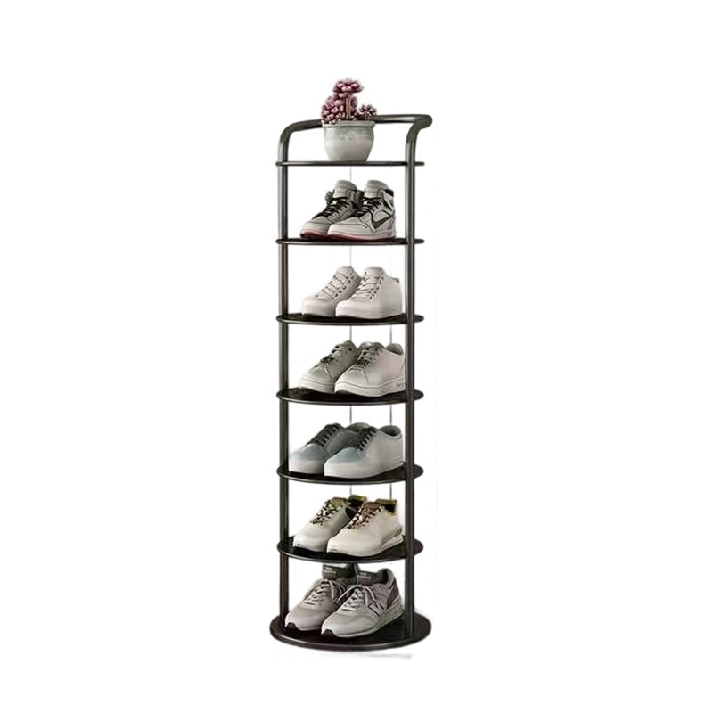 Vertical Shoe Rack Organizer with Metal Frame Freestanding Tower Storage