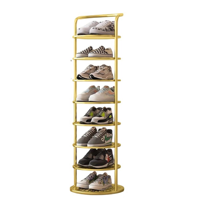 Vertical Shoe Rack Organizer with Metal Frame Freestanding Tower Storage