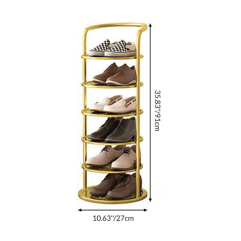 Vertical Shoe Rack Organizer with Metal Frame Freestanding Tower Storage