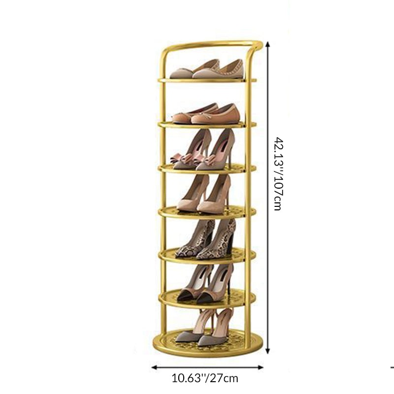 Vertical Shoe Rack Organizer with Metal Frame Freestanding Tower Storage