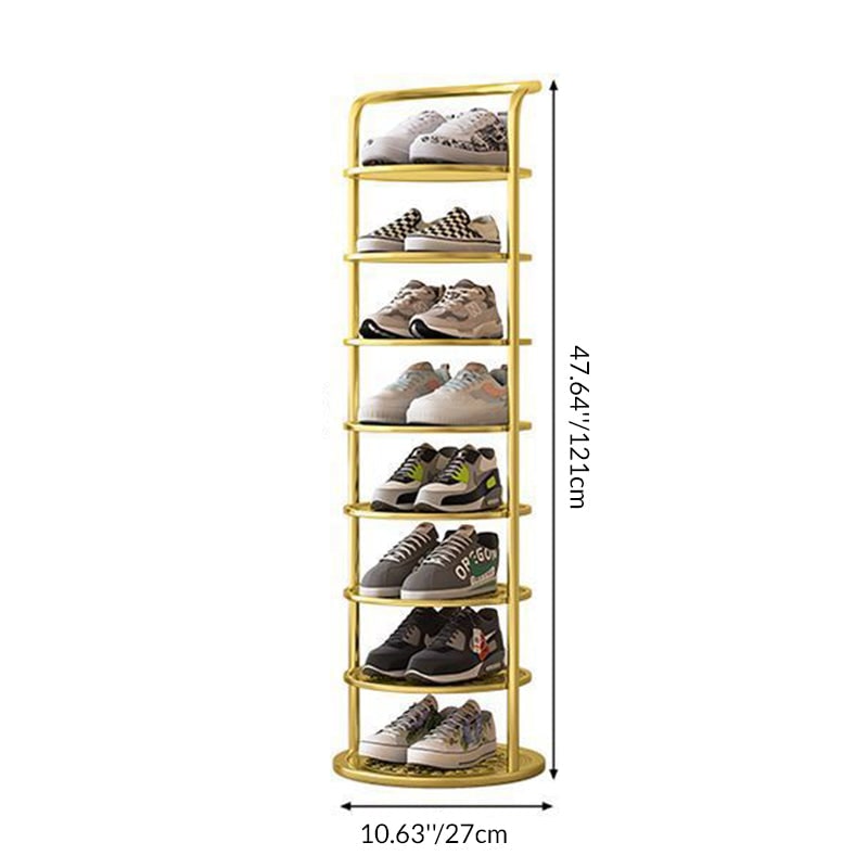 Vertical Shoe Rack Organizer with Metal Frame Freestanding Tower Storage