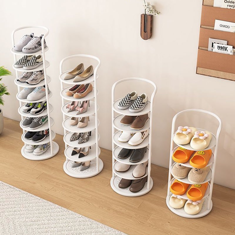 Vertical Shoe Rack Organizer with Metal Frame Freestanding Tower Storage