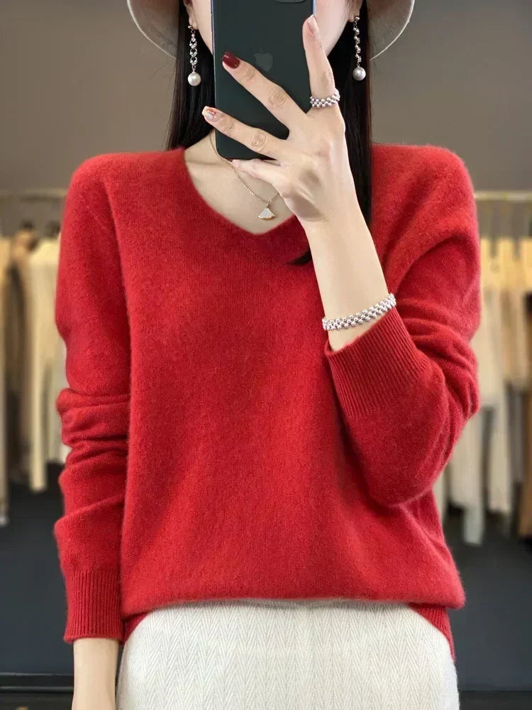 Hester | V-Neck Green Sweater