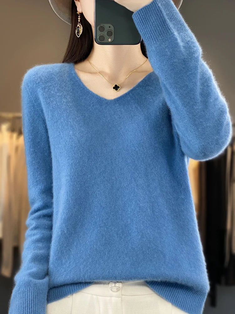 Hester | V-Neck Green Sweater