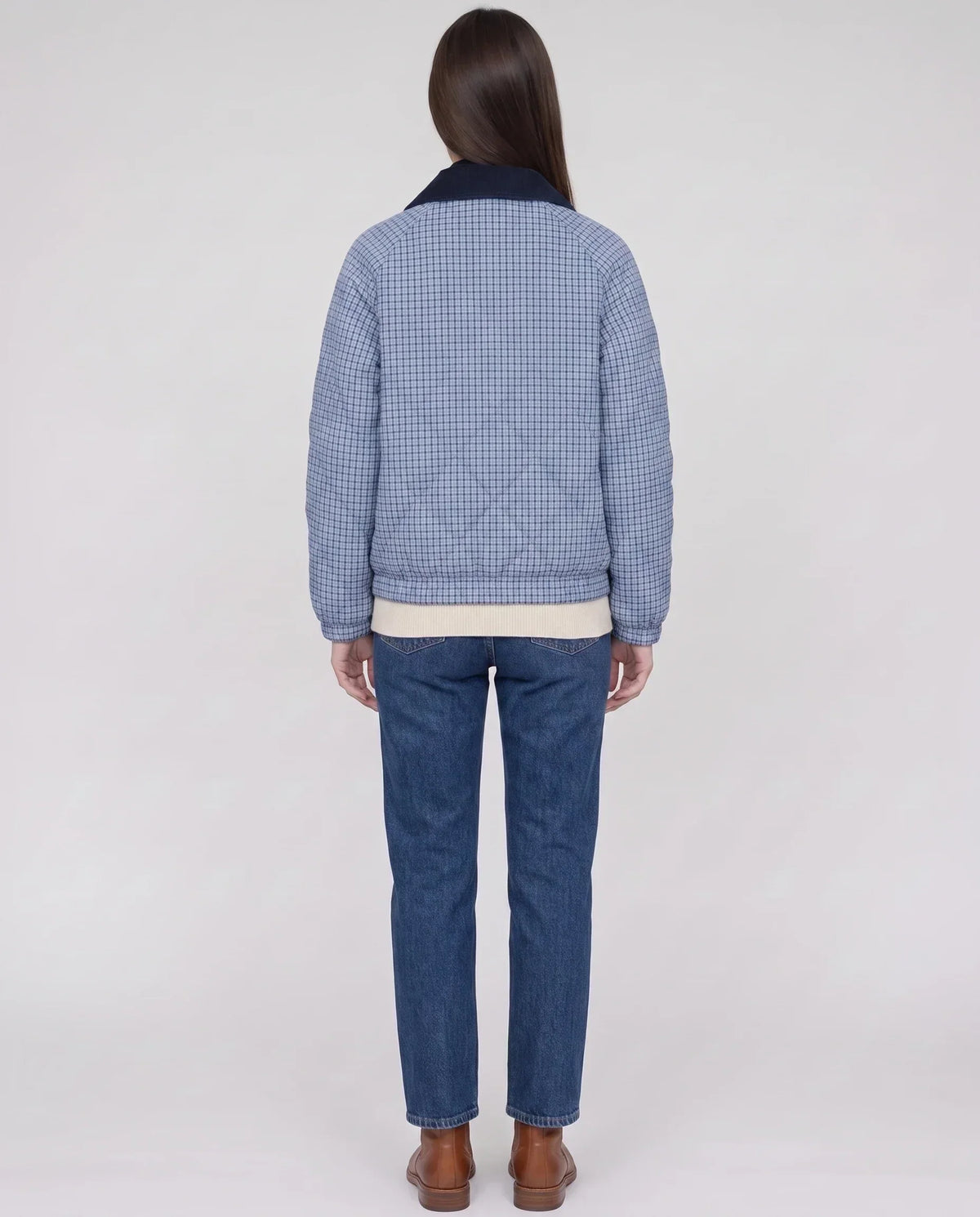 Reversible Quilted Jacket in Gingham