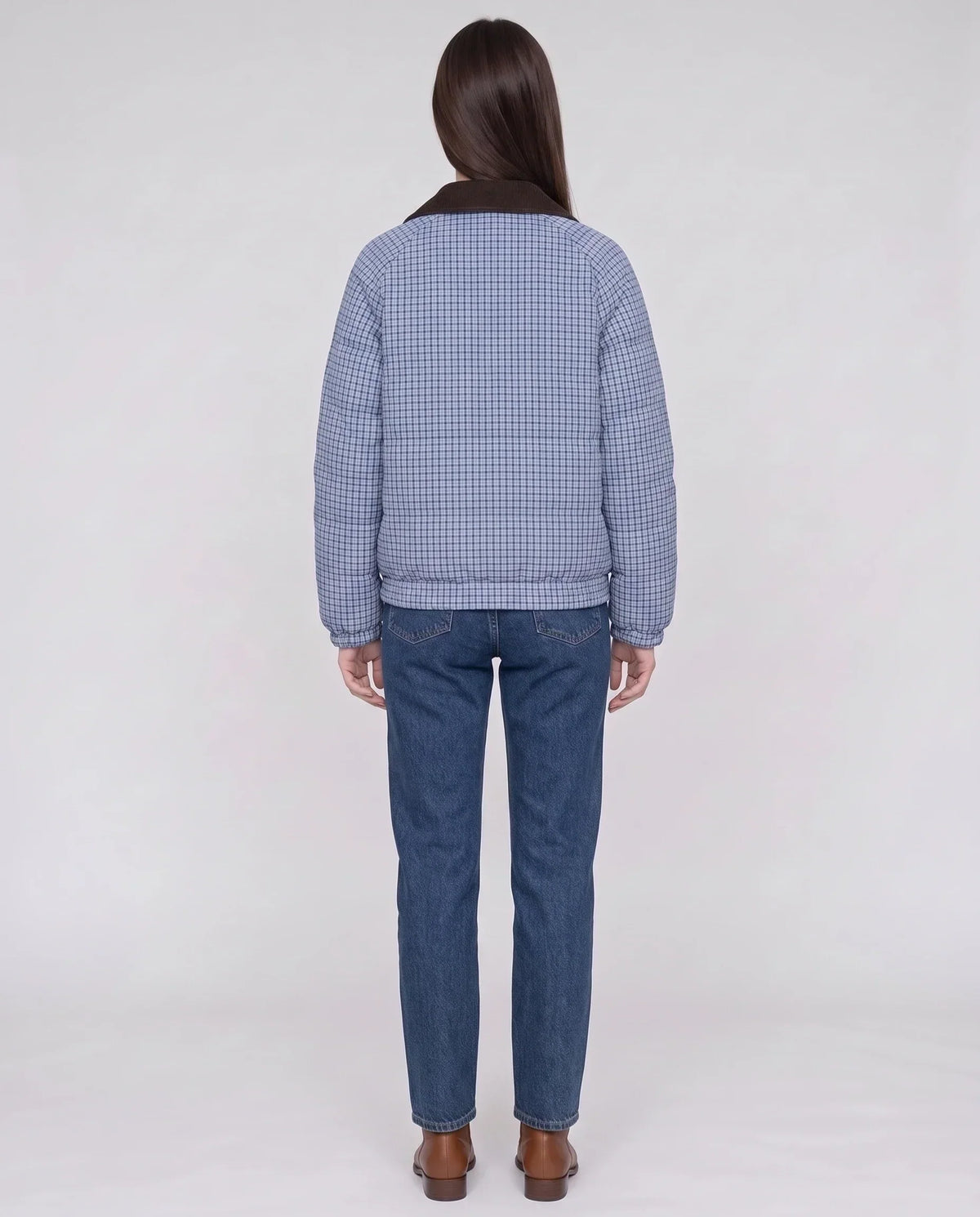 Reversible Quilted Jacket in Gingham