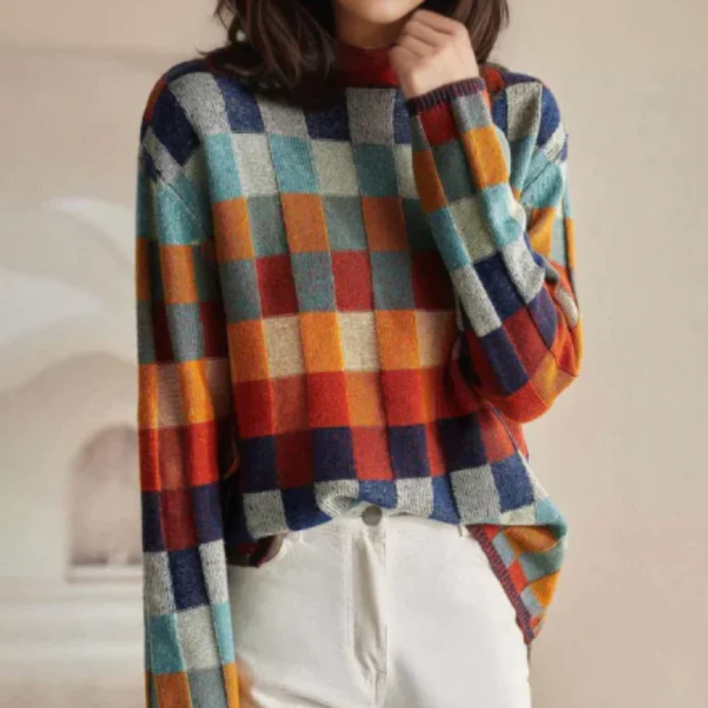 Cecelia | Colorblock Turtleneck Sweater