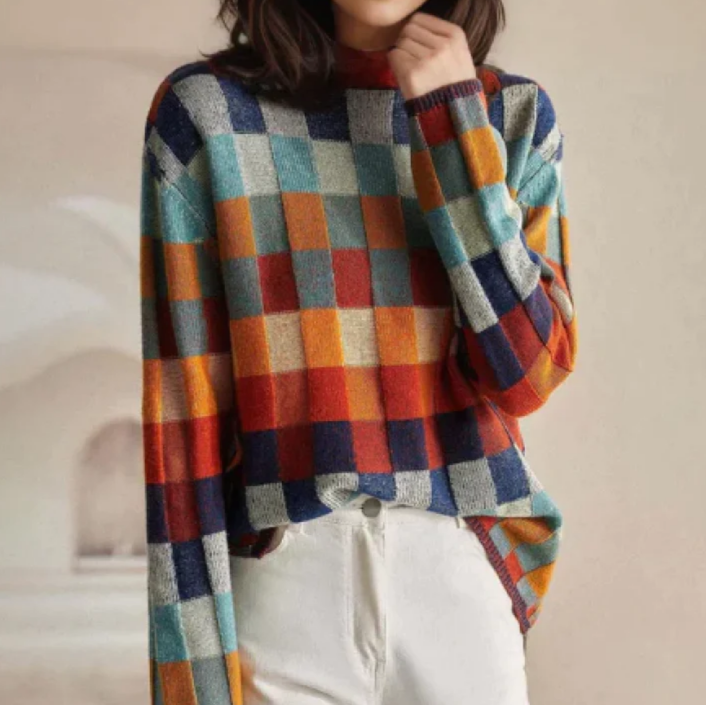 Cecelia | Colorblock Turtleneck Sweater