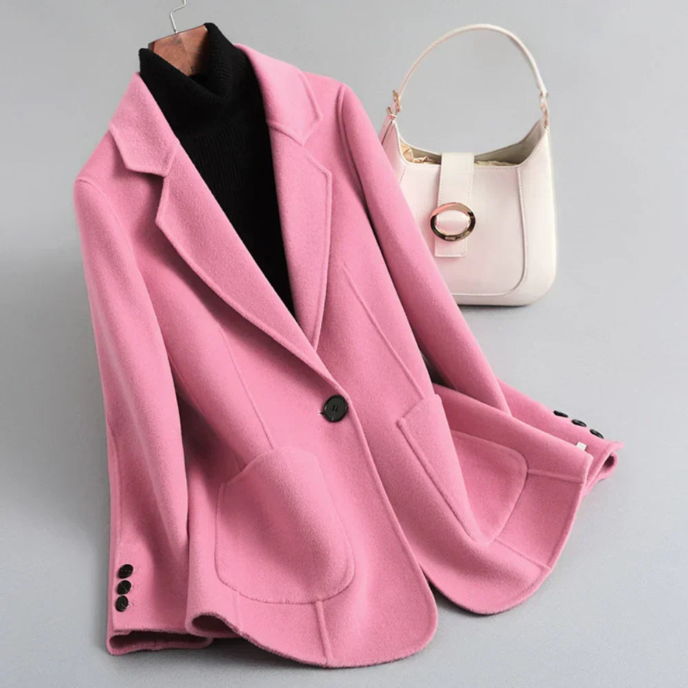 Victoria - Women's Notch-Lapel Wool Blazer with Single-Button Front