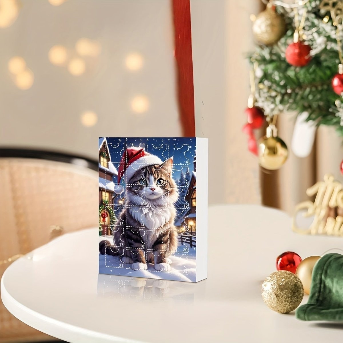 Vintage Christmas Advent Calendar for Cat Lovers