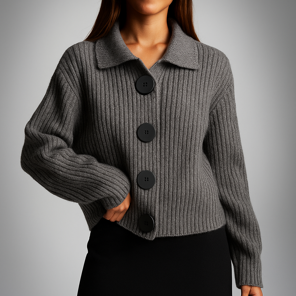 Aoife | Oversized Button-Front Orange Cardigan